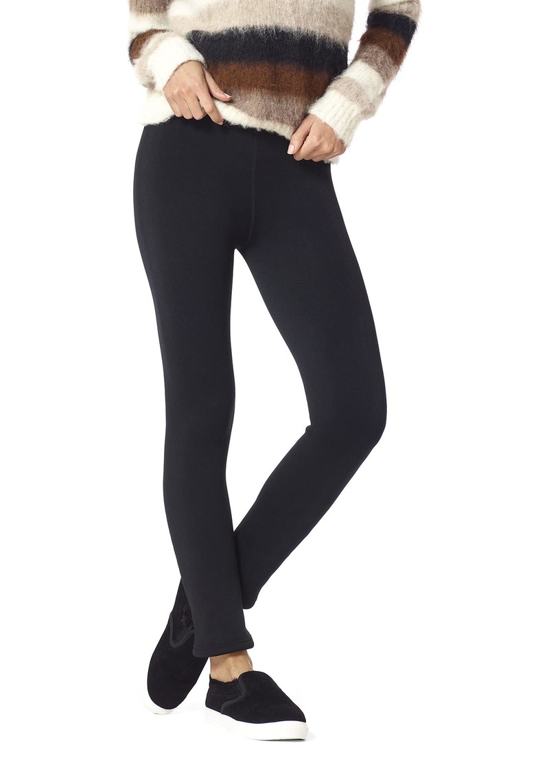 HUE Women's Seamless Leggings Black-Furry Lined