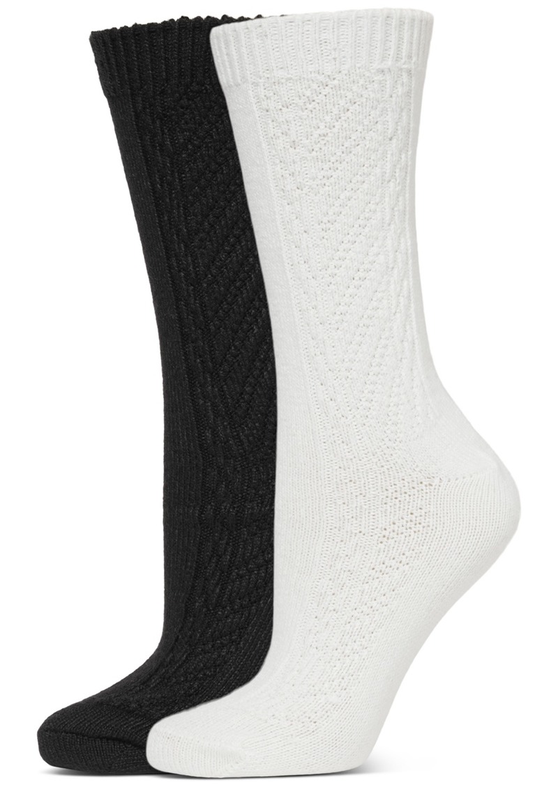 Hue Women's Seed Stitch Boot Socks, Pack of 2 - Ivory Pack