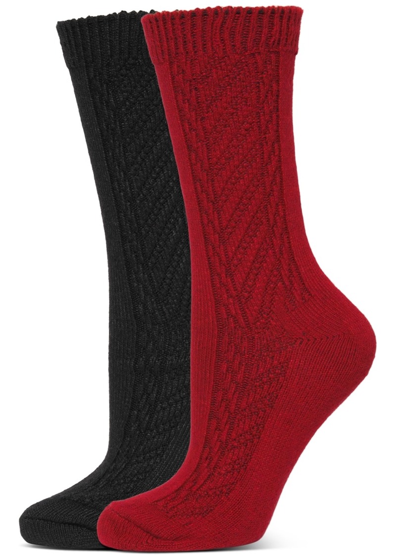 Hue Women's Seed Stitch Boot Socks, Pack of 2 - Red Pack