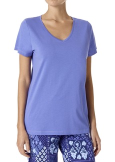 HUE Women's Short Sleeve V-Neck Sleep Tee Pajama Top  XL