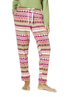 HUE Women's Lounge Pajama Separates Christmas and Holiday Collection Loden Green Friendly Fairisle-Sleep Pant