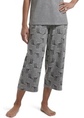 HUE Women’s SleepWell Basic Printed Knit Performance Sleep Capri Pajama Pant Made With Temperature Regulating Technology