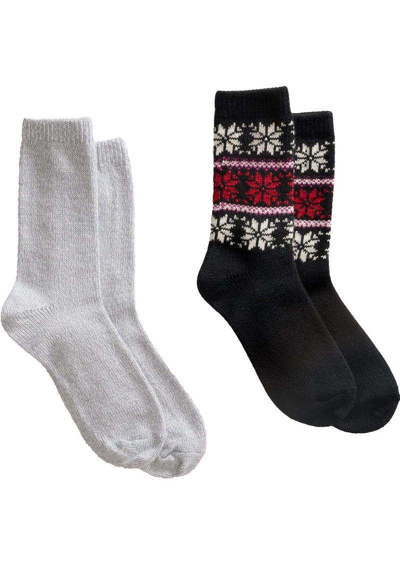HUE Women's Snowflake Boot Socks 2-Pack