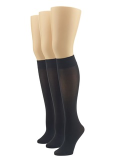 Hue Women's Soft Opaque Knee High (Pack of 3) dress socks   US