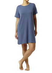 HUE Women's Plus Solid French Terry Short Sleeve Lounge Dress