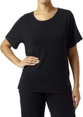 HUE Women's Plus Solid French Terry Short Sleeve Lounge Tee