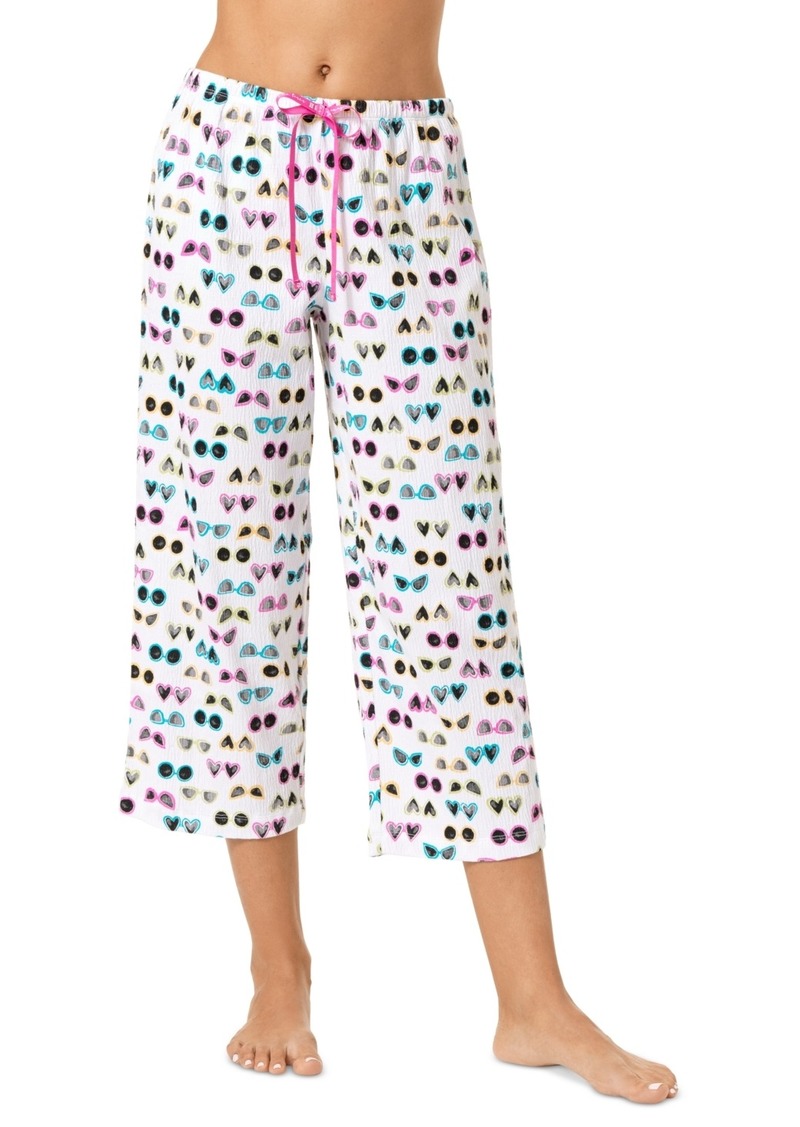 Hue Women's Sunny Time Shades Capri Pajama Pants - White