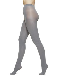 HUE Women's Sweater Tights Grey-Cable