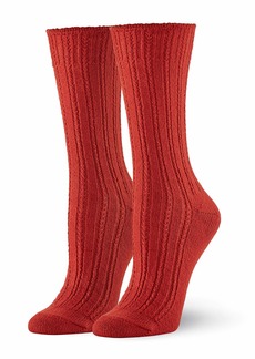 HUE Women's Temp Tech Tuck Stitch Ribbed Sock