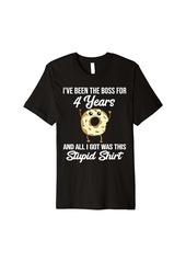 Hugo Boss 4th Work Anniversary for Boss Appreciation Funny Donut Meme Premium T-Shirt