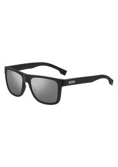 Hugo Boss 55MM Mirrored Rectangular Sunglasses