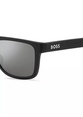 Hugo Boss 55MM Mirrored Rectangular Sunglasses