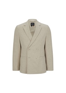 Hugo Boss All-gender double-breasted jacket in melange wool