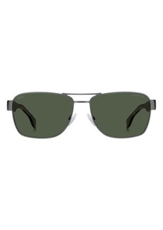Hugo Boss BOSS 60mm Polarized Rectangular Sunglasses