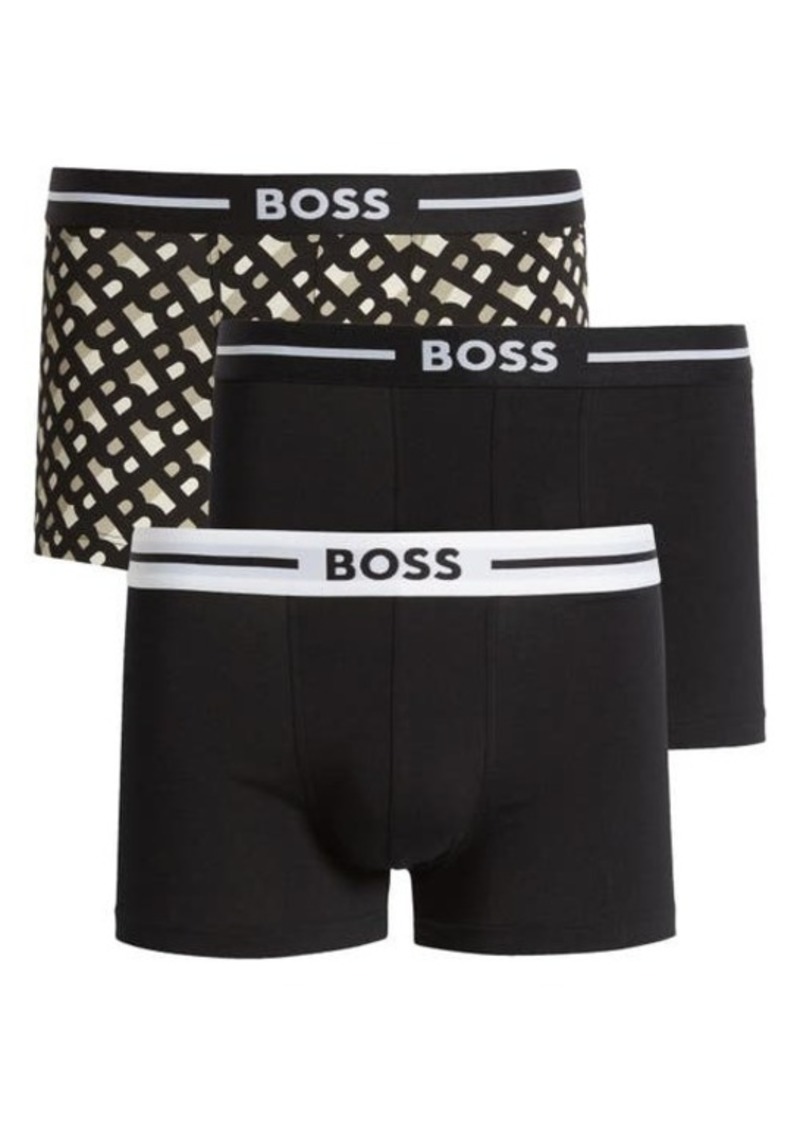 Hugo Boss BOSS Assorted 3-Pack Power Stretch Cotton Trunks