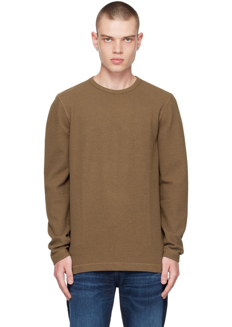 Hugo Boss BOSS Beige Crewneck Long Sleeve T-Shirt