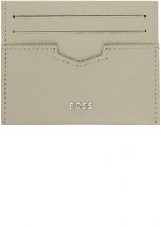 Hugo Boss BOSS Beige Embossed Leather Card Holder