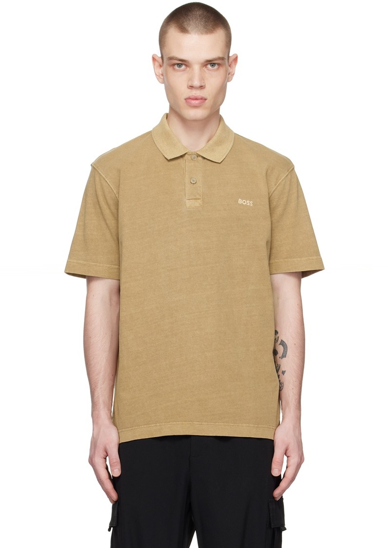 Hugo Boss BOSS Beige Embroidered Polo