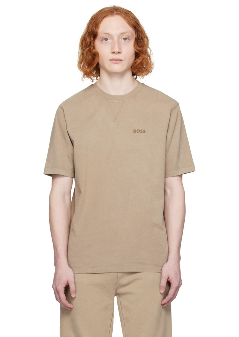 Hugo Boss BOSS Beige Flocked T-Shirt