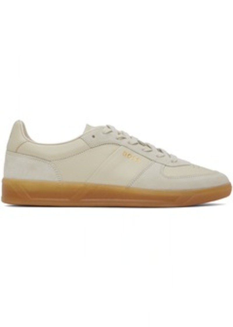 Hugo Boss BOSS Beige Leather-Suede Sneakers