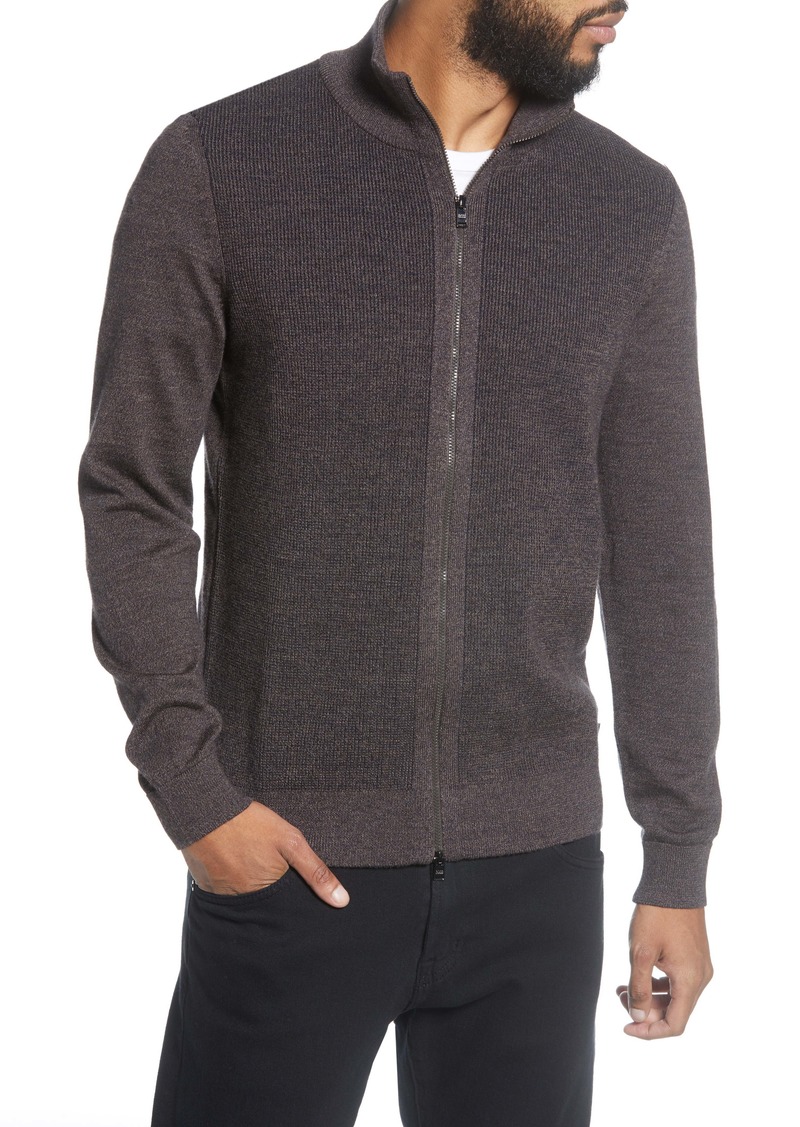 hugo boss zip cardigan