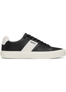 Hugo Boss BOSS Black & Off-White Cupsole Contrast Band Sneakers