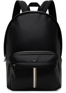 Hugo Boss BOSS Black Faux-Leather Signature Stripe Backpack