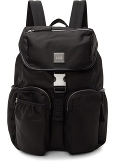 Hugo Boss BOSS Black Flap-Closure Logo Patch Backpack