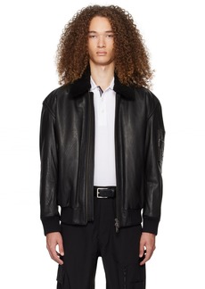 Hugo Boss BOSS Black Zip Leather Jacket