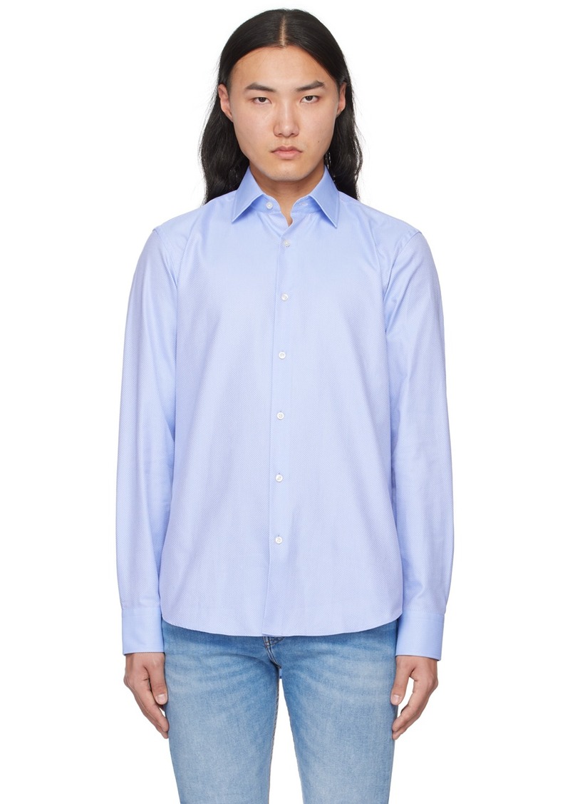 Hugo Boss BOSS Blue Spread Collar Shirt