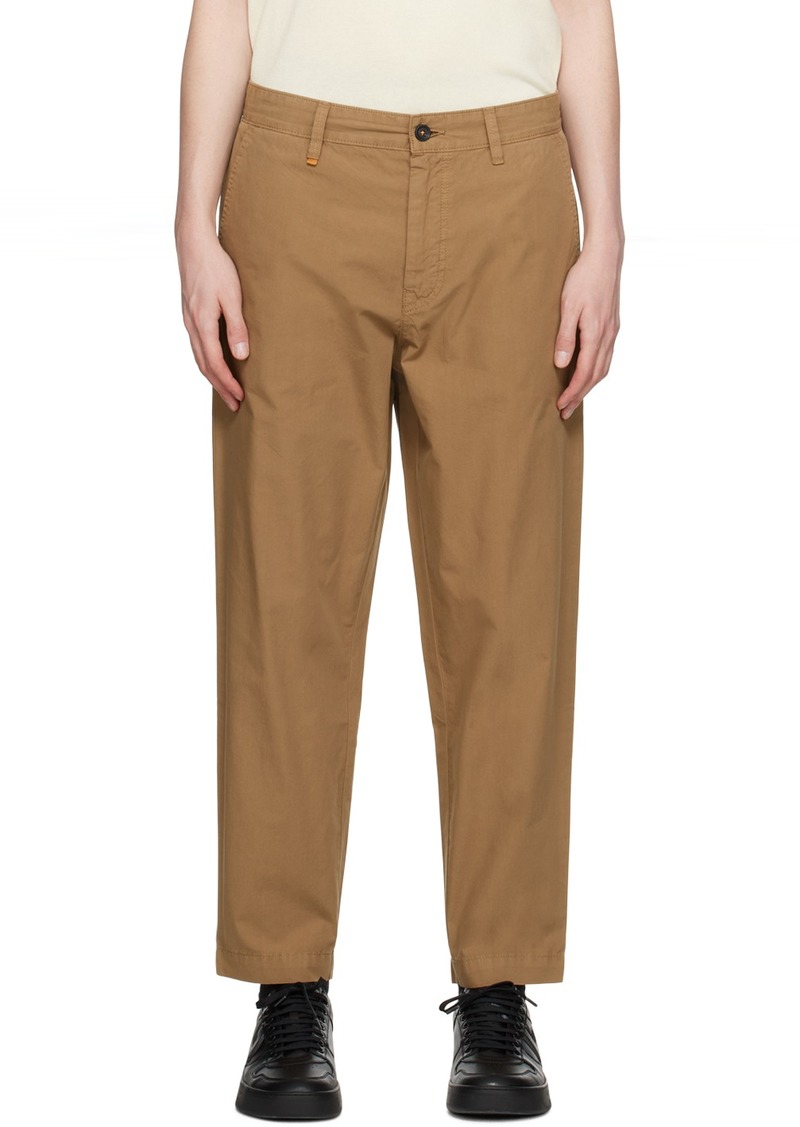 Hugo Boss BOSS Brown Relaxed-Fit Trousers