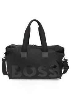 BOSS - Reporter bag in Italian fabric with monogram print