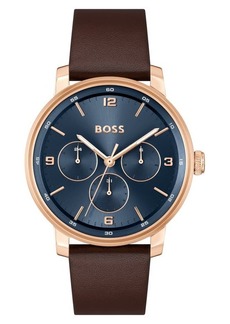 Hugo Boss BOSS Contender Leather Strap Watch