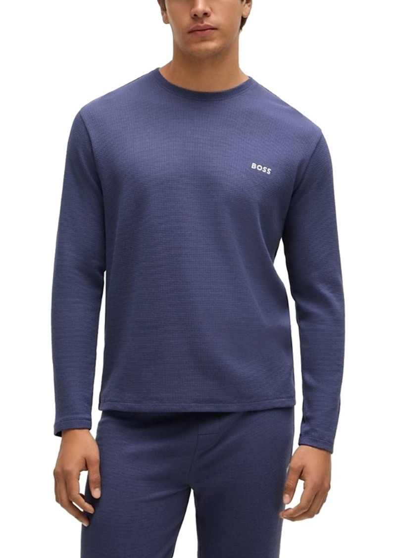 Hugo Boss Boss Cotton Blend Waffle Knit Long Sleeve Tee