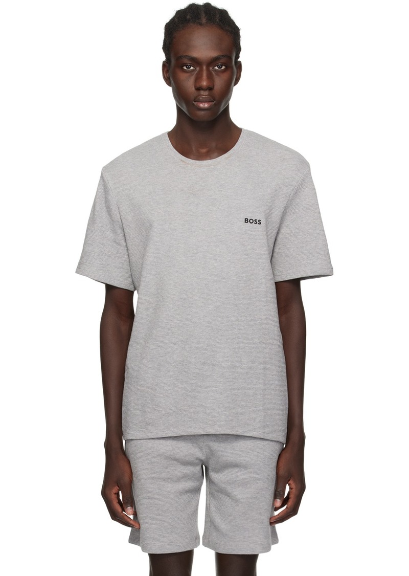 Hugo Boss BOSS Gray Embroidered T-Shirt