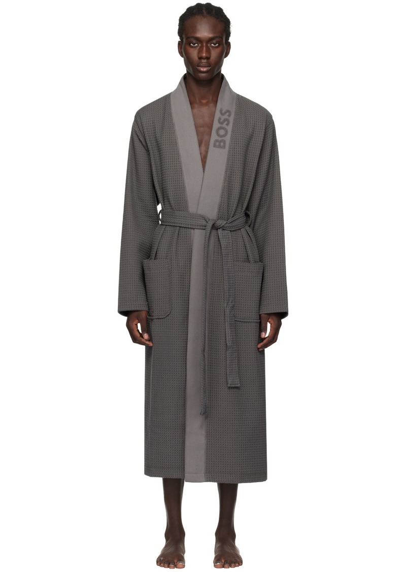 Hugo Boss BOSS Gray Jacquard Robe