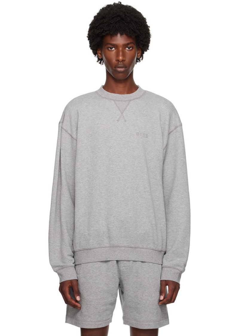 Hugo Boss BOSS Gray Relaxed-Fit Sweatshirt