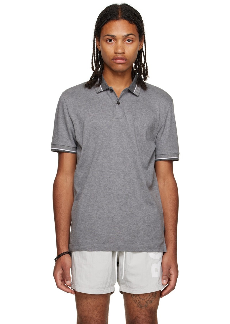 Hugo Boss BOSS Gray Striped Polo