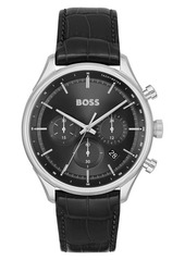 Hugo Boss BOSS Gregor Chronograph Leather Strap Watch