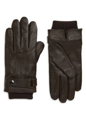 Hugo Boss BOSS Hakani Leather Gloves in Open Brown at Nordstrom