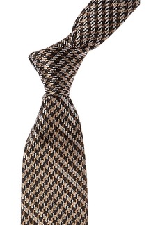 BOSS Hugo Boss Medium Beige Allover Pattern Silk Tie