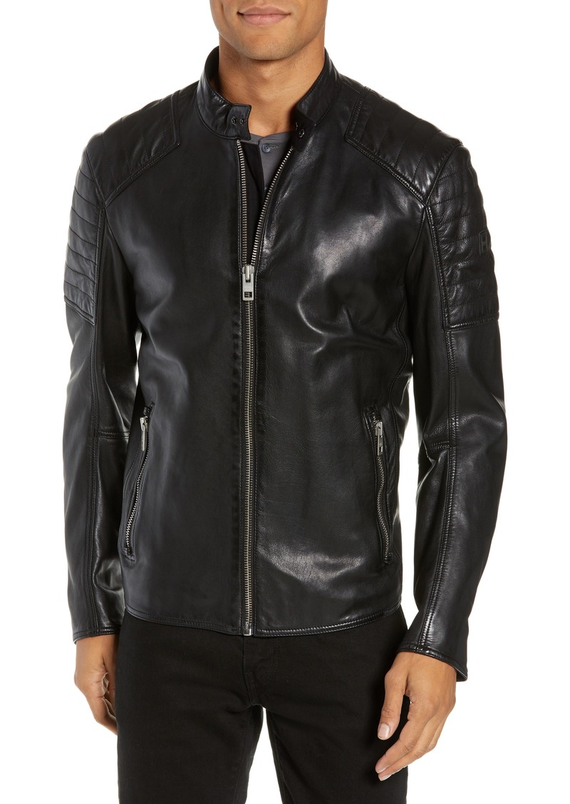 BOSS Jaysee Slim Fit Leather Jacket 