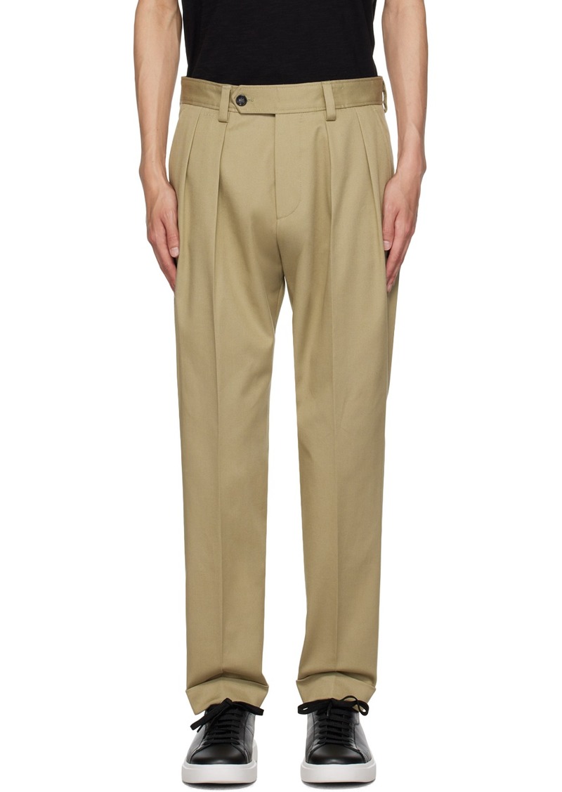 Hugo Boss BOSS Khaki Pleated Trousers