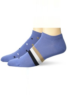 Hugo Boss BOSS Men's 2-Pair Multi Logo Design Cotton Ankle Socks
