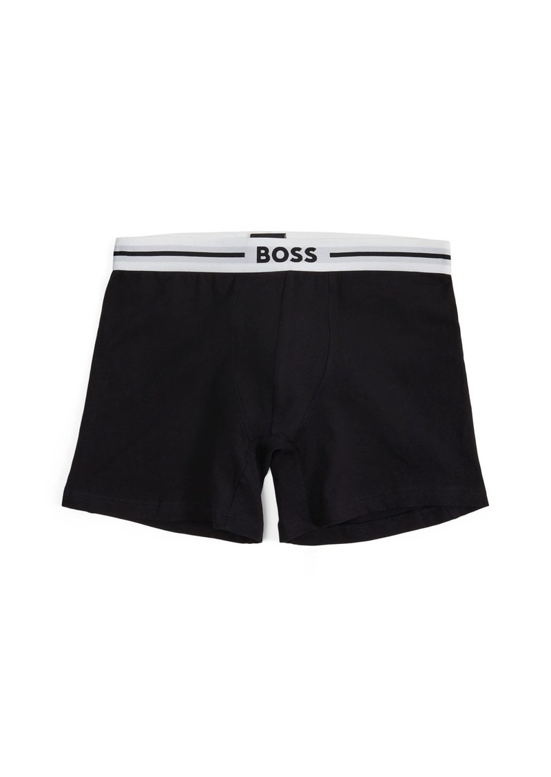 Hugo Boss BOSS Men's 3-Pack Bold Logo Cotton Stretch Boxer Briefs Black Soot/Black Soot/Black Soot XXL