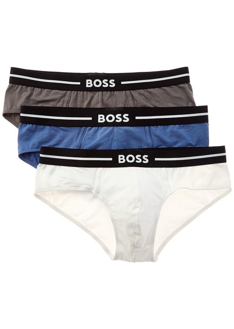 Hugo Boss BOSS Men's 3-Pack Bold Logo Hipster Briefs  XL