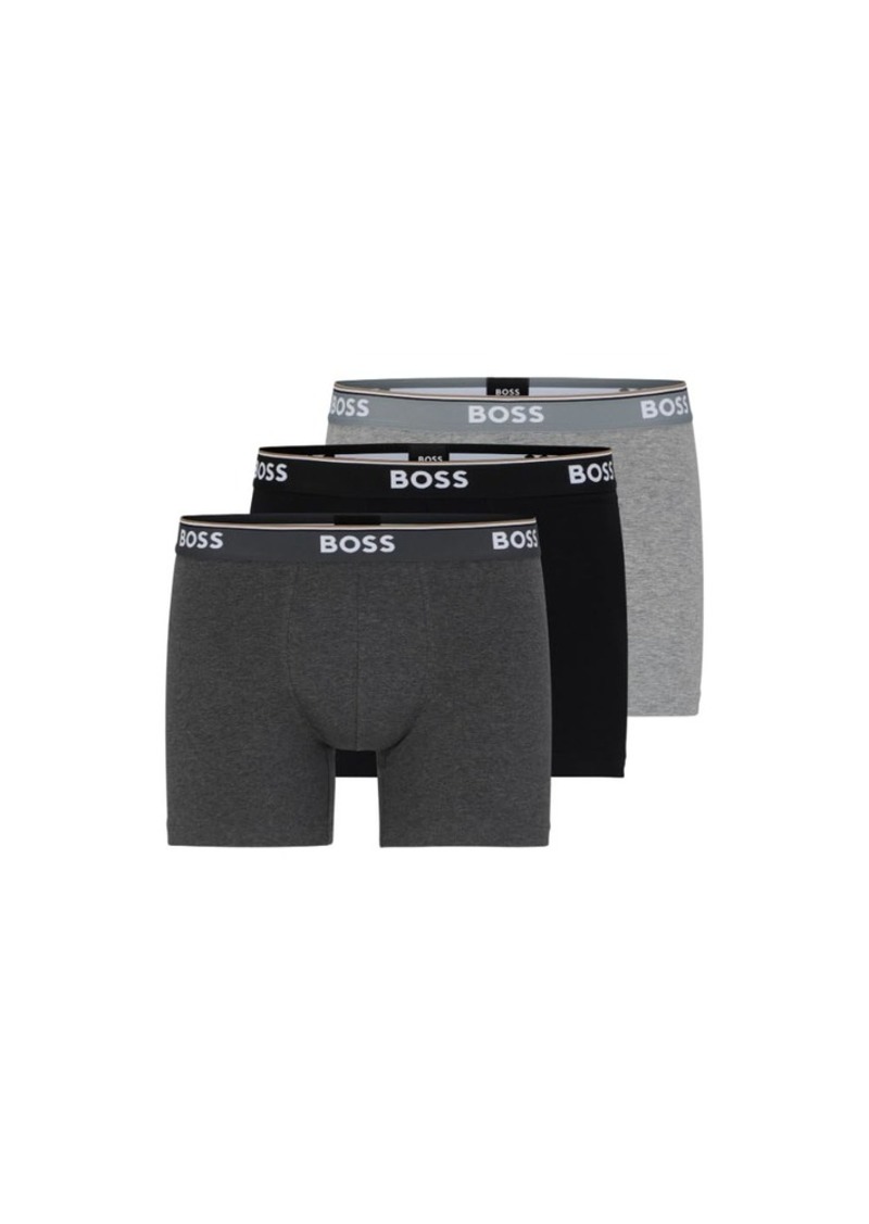 Hugo Boss BOSS Hugo Men's Boxer Brief 3p Co/el 10146061 01 Grey/Charcoal/Black