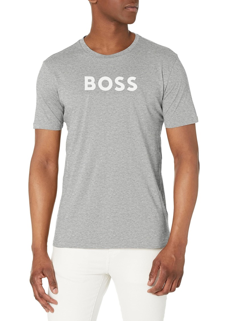 Hugo Boss BOSS Men's Big Logo Cotton Jersey T Shirt high Rise Grey XXL