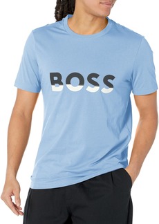 Hugo Boss BOSS Men's Big Logo Jersey Cotton T-Shirt Forever Blue/Asphalt Grey
