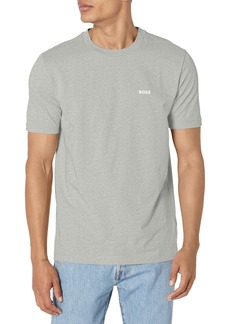 Hugo Boss BOSS Men's Contrast Logo Cotton Stretch T-Shirt Light Melange Grey/Blank White